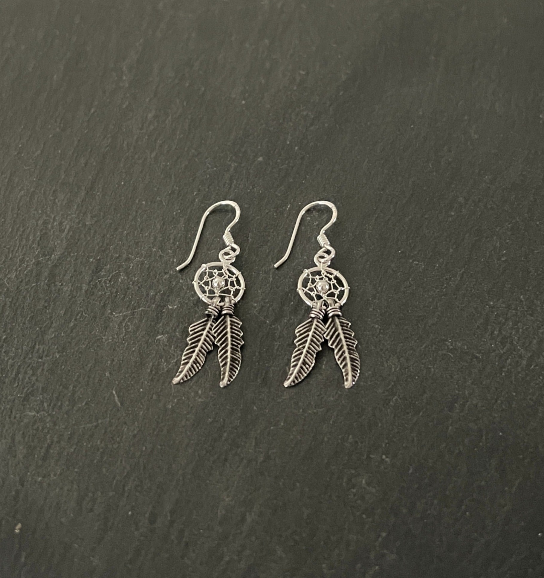 Silver Dreamcatcher Earrings image 1