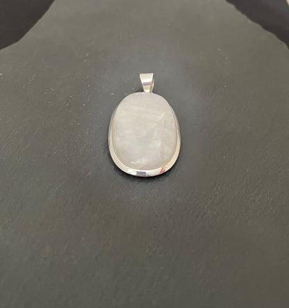 Moonstone and Silver Oval Pendant image 1