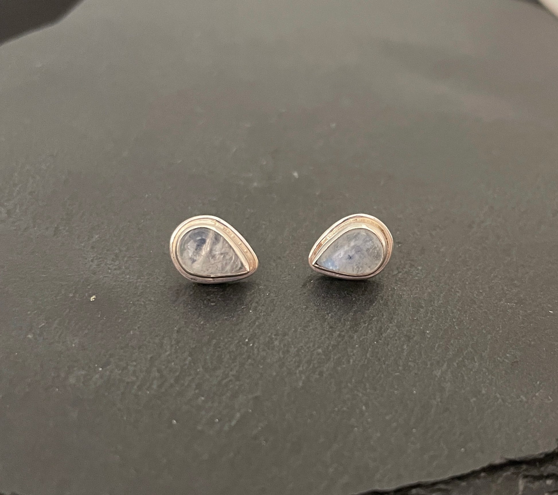 Moonstone Teardrop Stud Earrings image 0