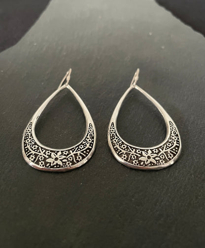 Silver Teardrop Drop Earrings image 1