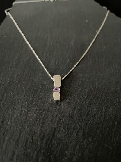 Amethyst and Silver Pendant image 1