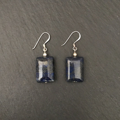 Lapis Lazuli Rectangle Earrings image 0