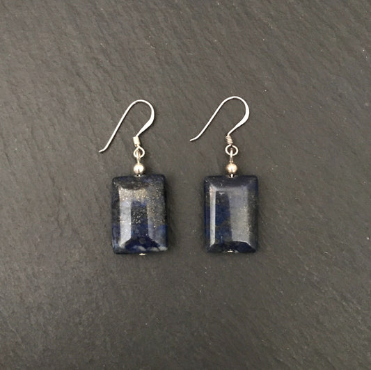 Lapis Lazuli Rectangle Earrings image 0