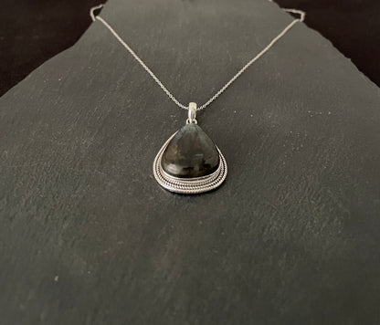 Labradorite and Silver Teardrop Pendant image 2