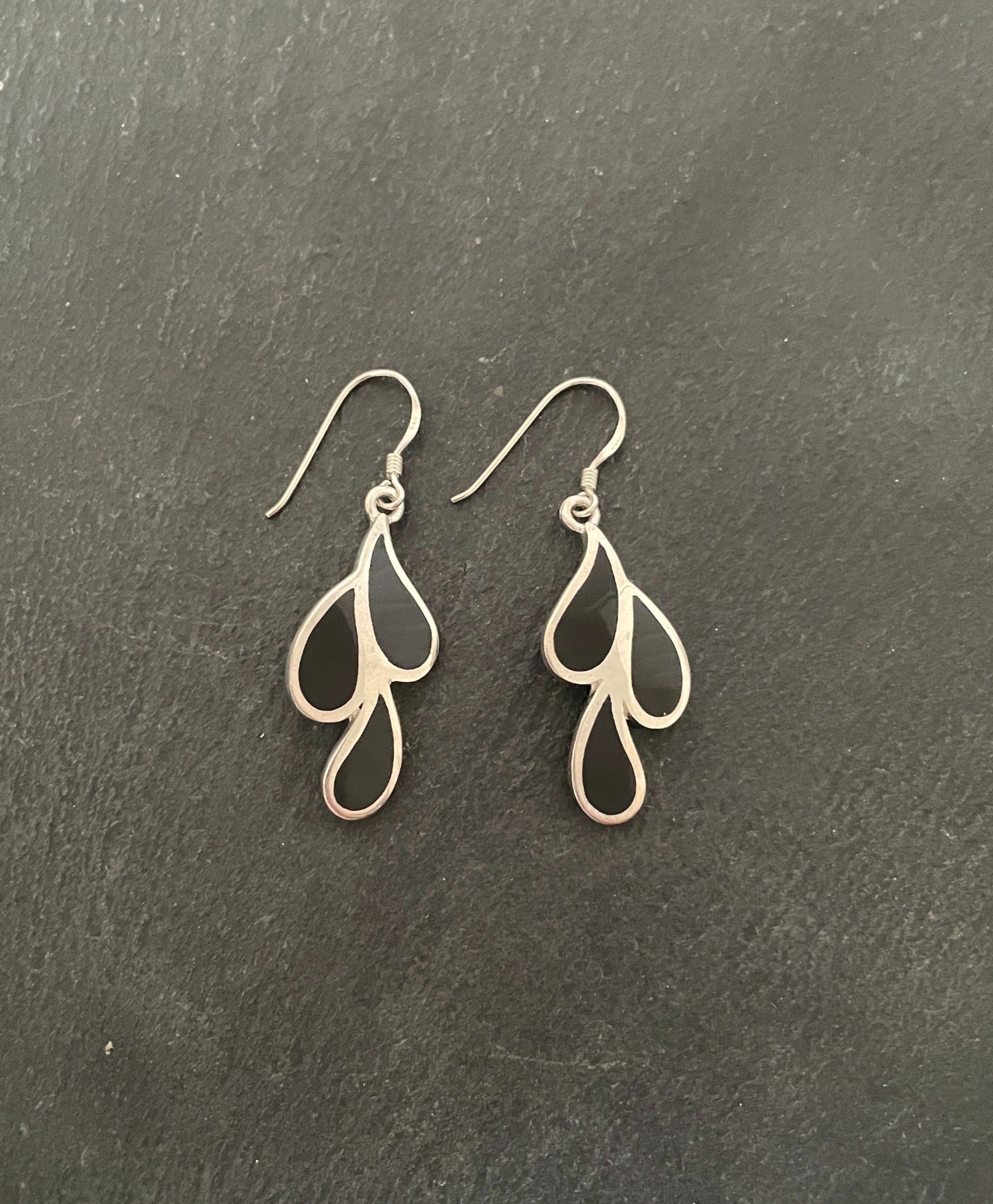 Black Onyx and Silver Earrings image 0