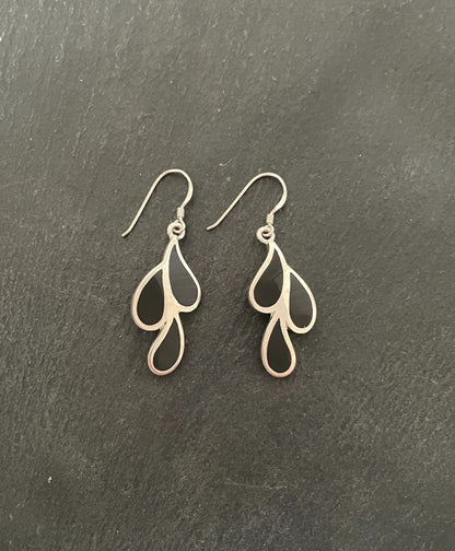 Black Onyx and Silver Earrings image 0