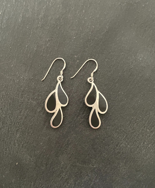 Black Onyx and Silver Earrings image 0