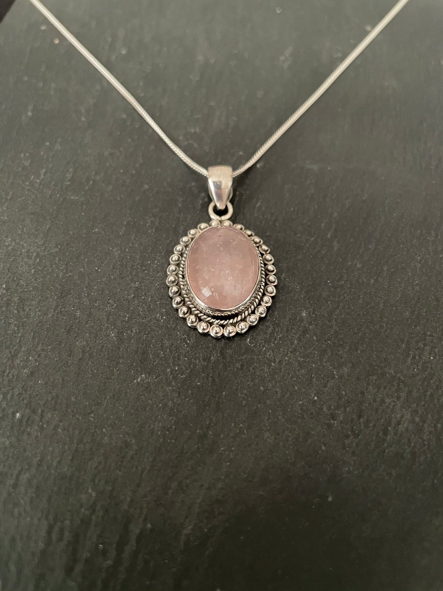 Rose Quartz Oval Pendant image 1