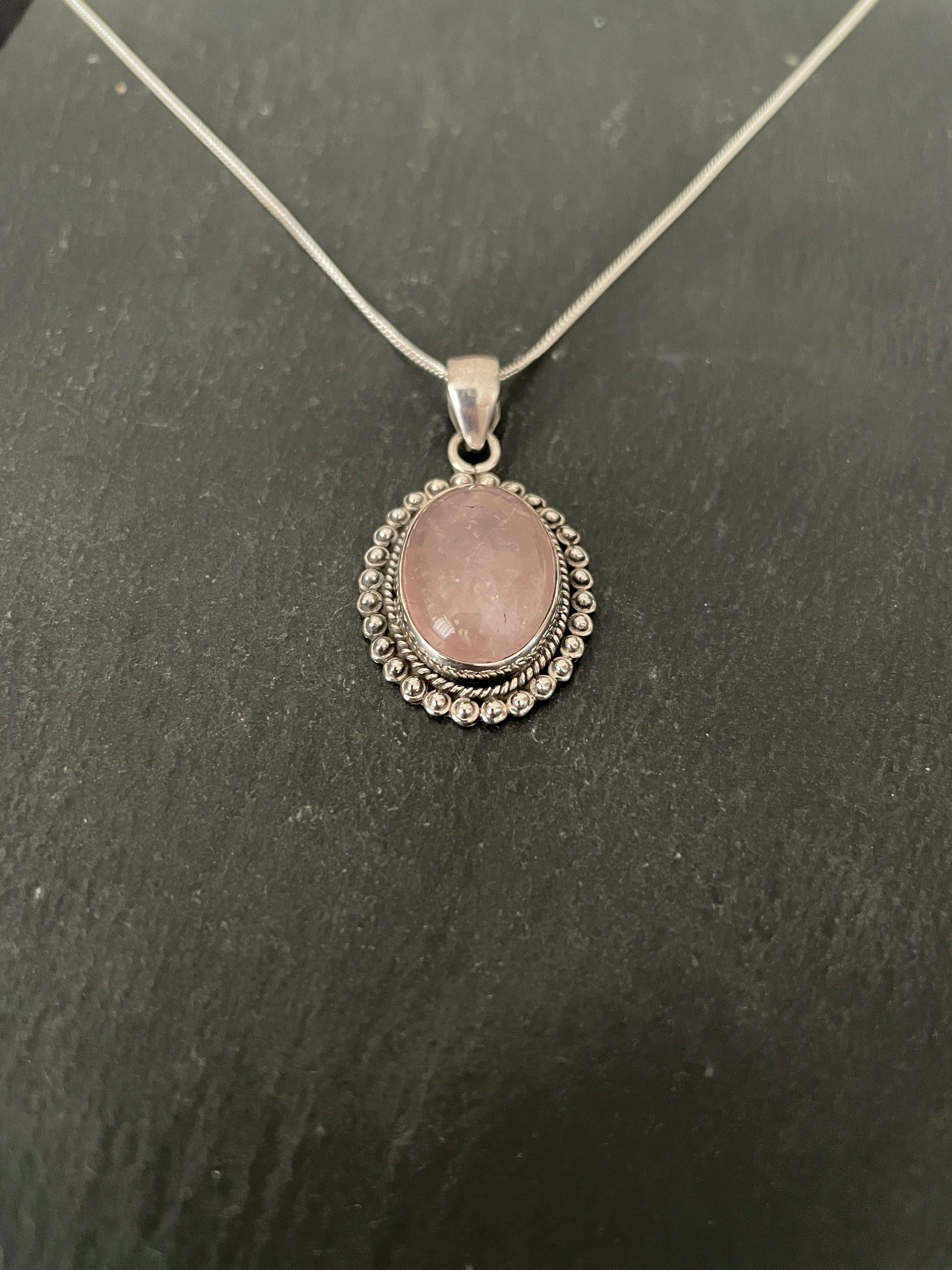 Rose Quartz Oval Pendant image 1