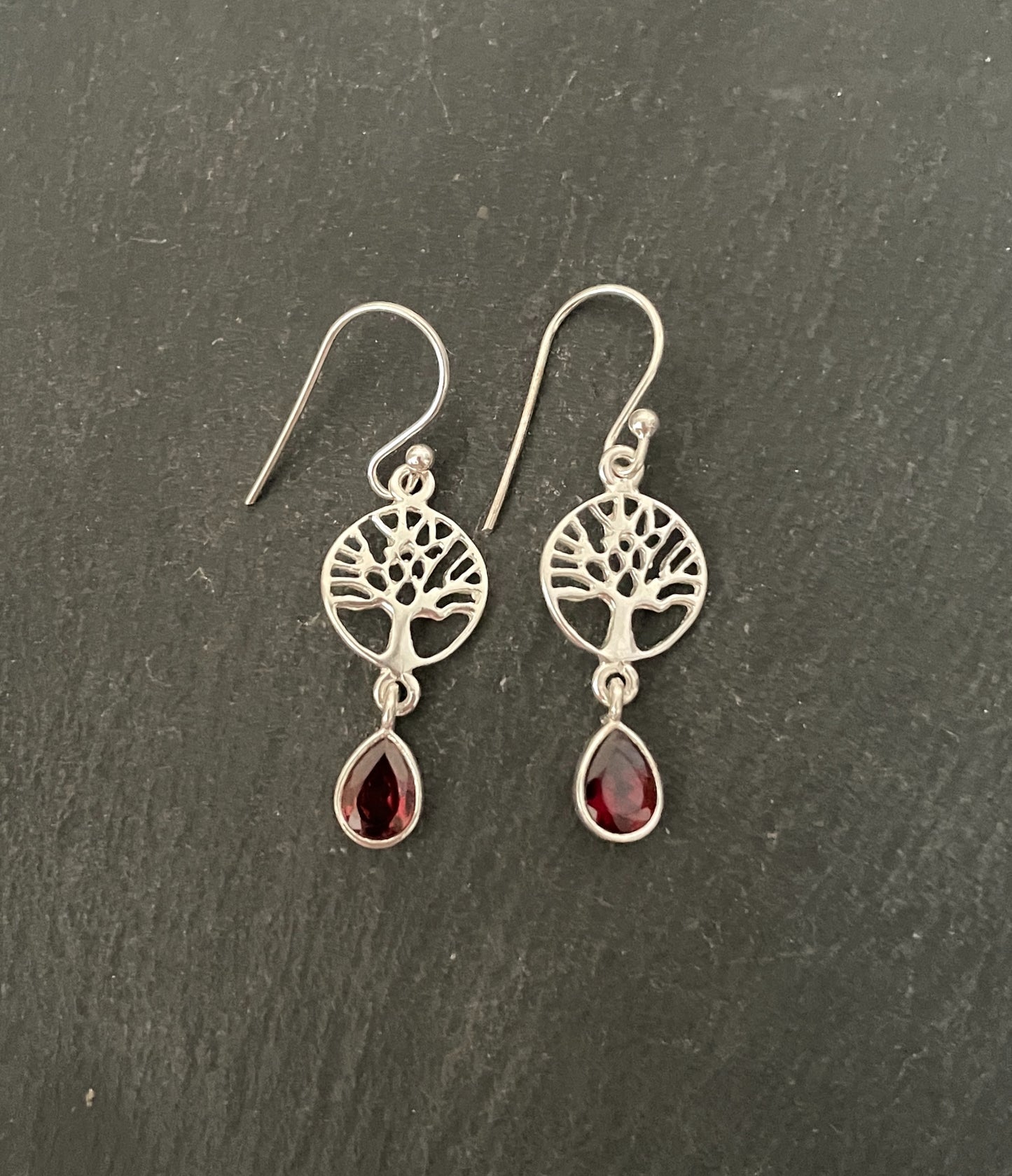 Tree of Life Garnet Earrings image 0