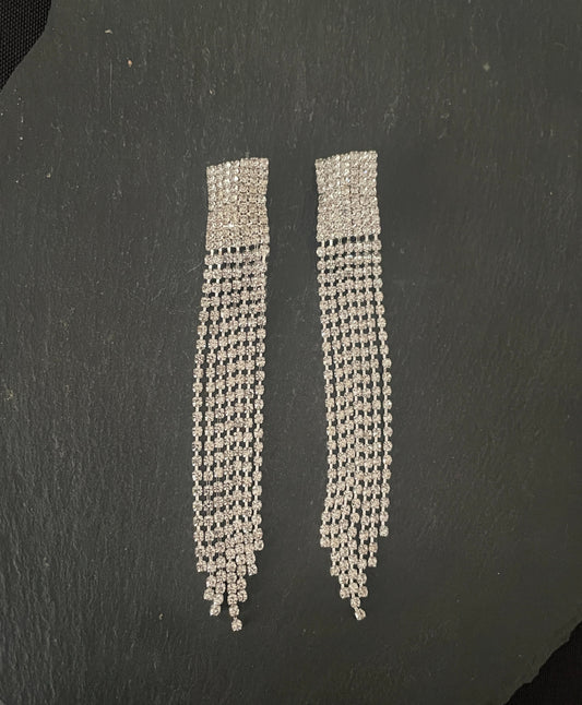 Bling Drop Clip On Earrings image 0