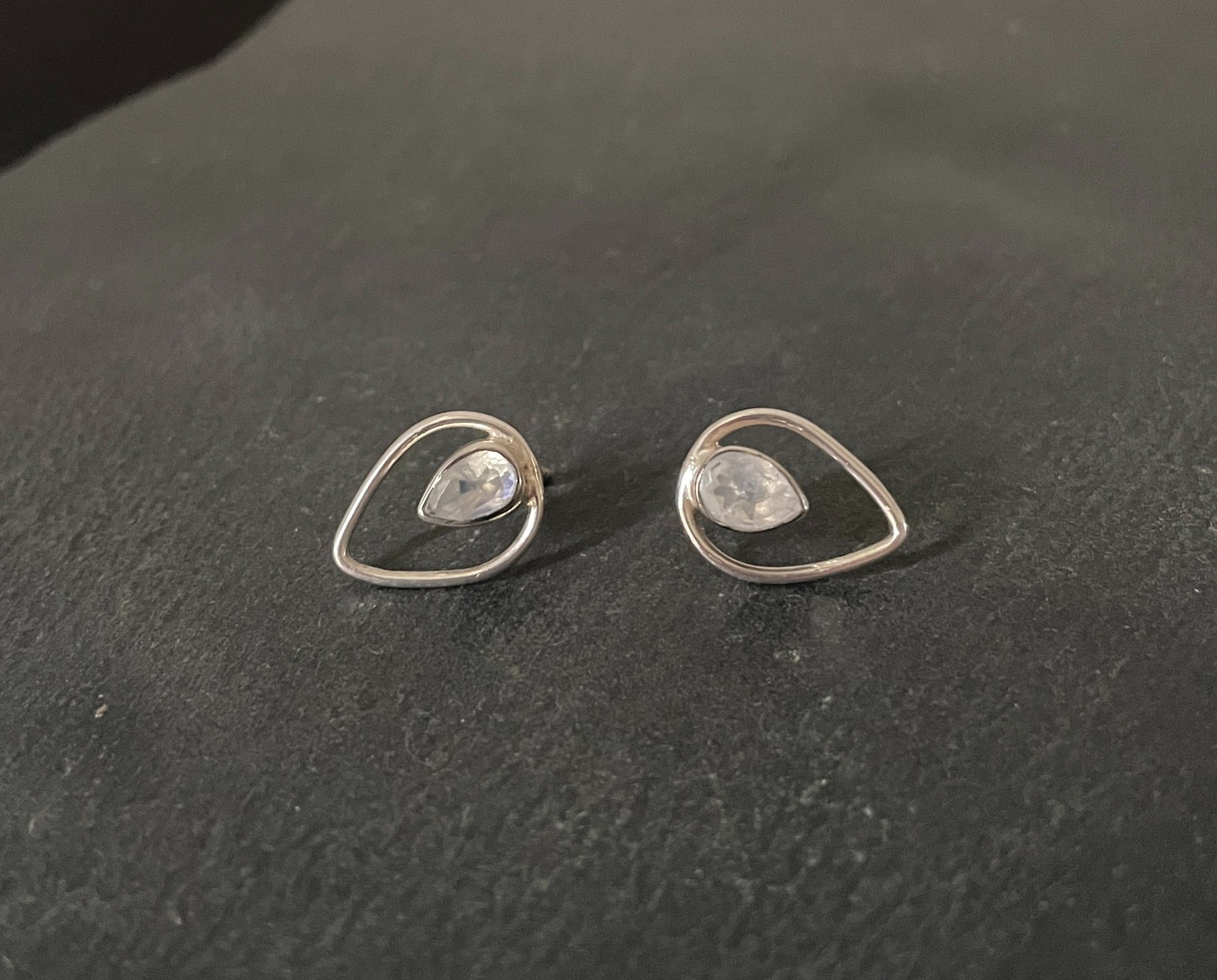 Moonstone Teardrop Stud Earrings image 0