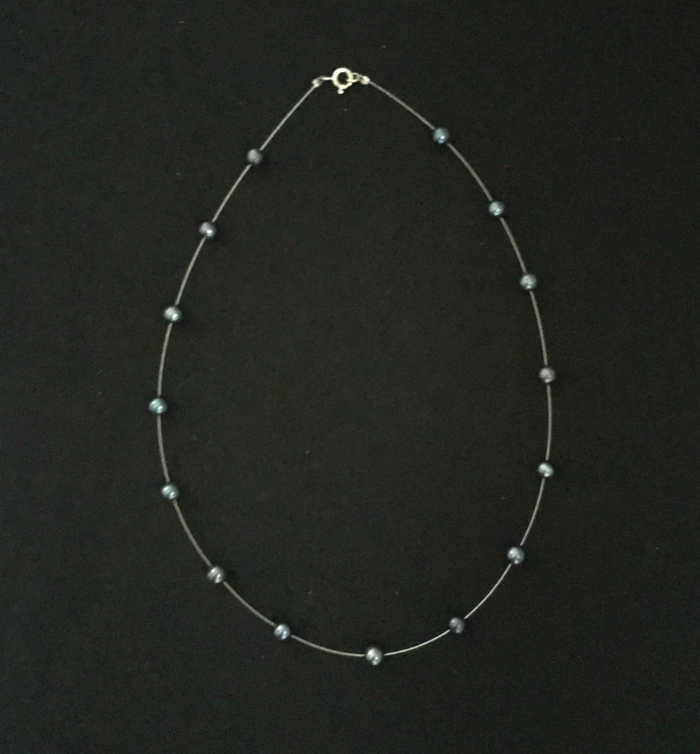 Dark Blue Pearl Necklace image 0