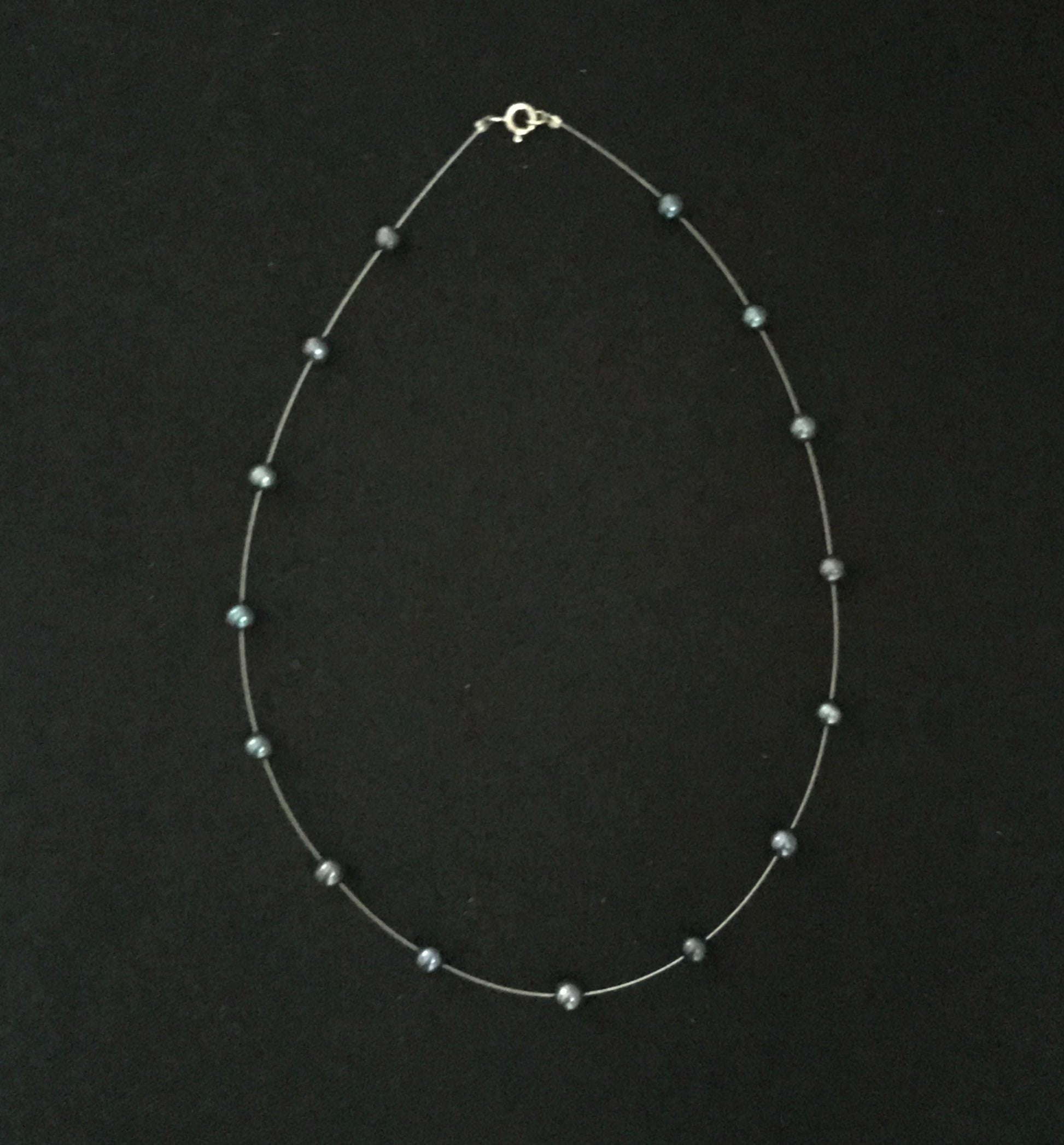 Dark Blue Pearl Necklace image 0
