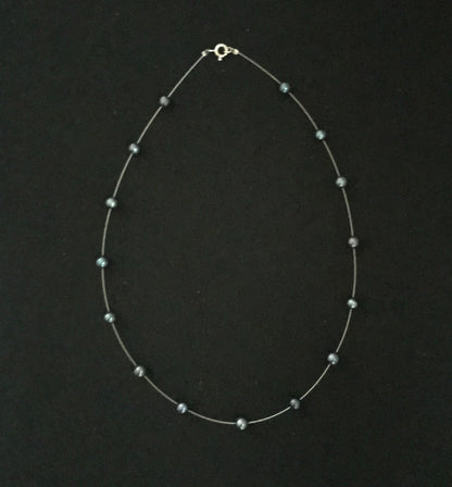 Dark Blue Pearl Necklace image 0