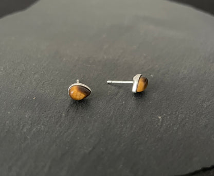 Tiger's Eye Teardrop Studs image 1