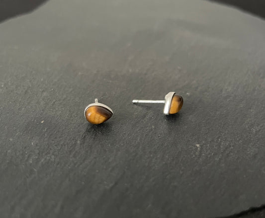 Tiger's Eye Teardrop Studs image 1