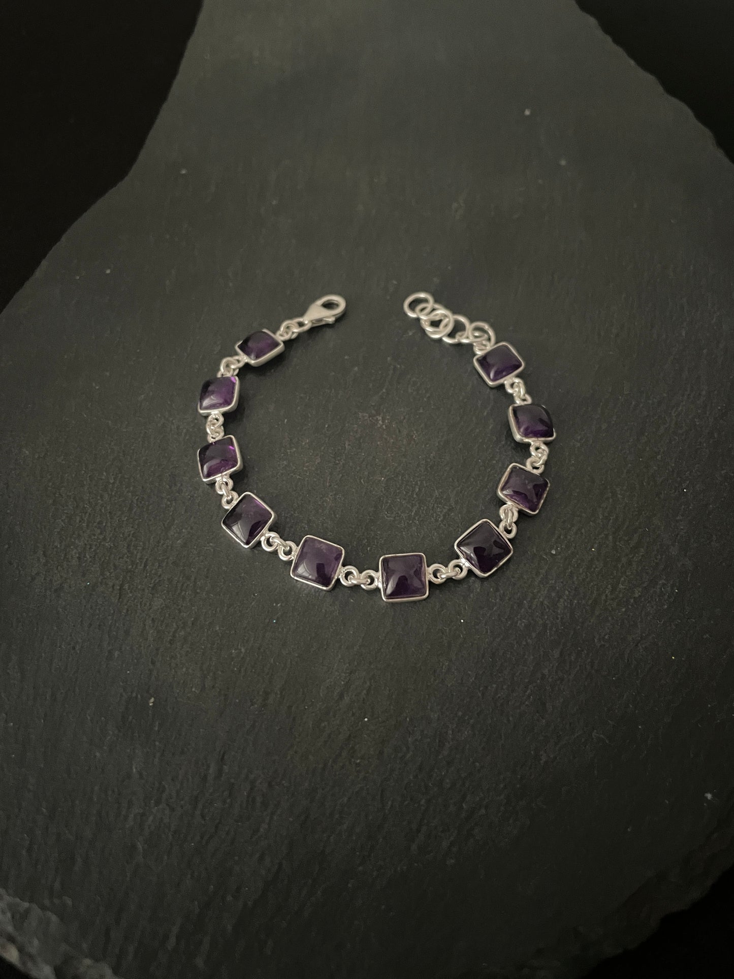 Square Amethyst Bracelet image 1