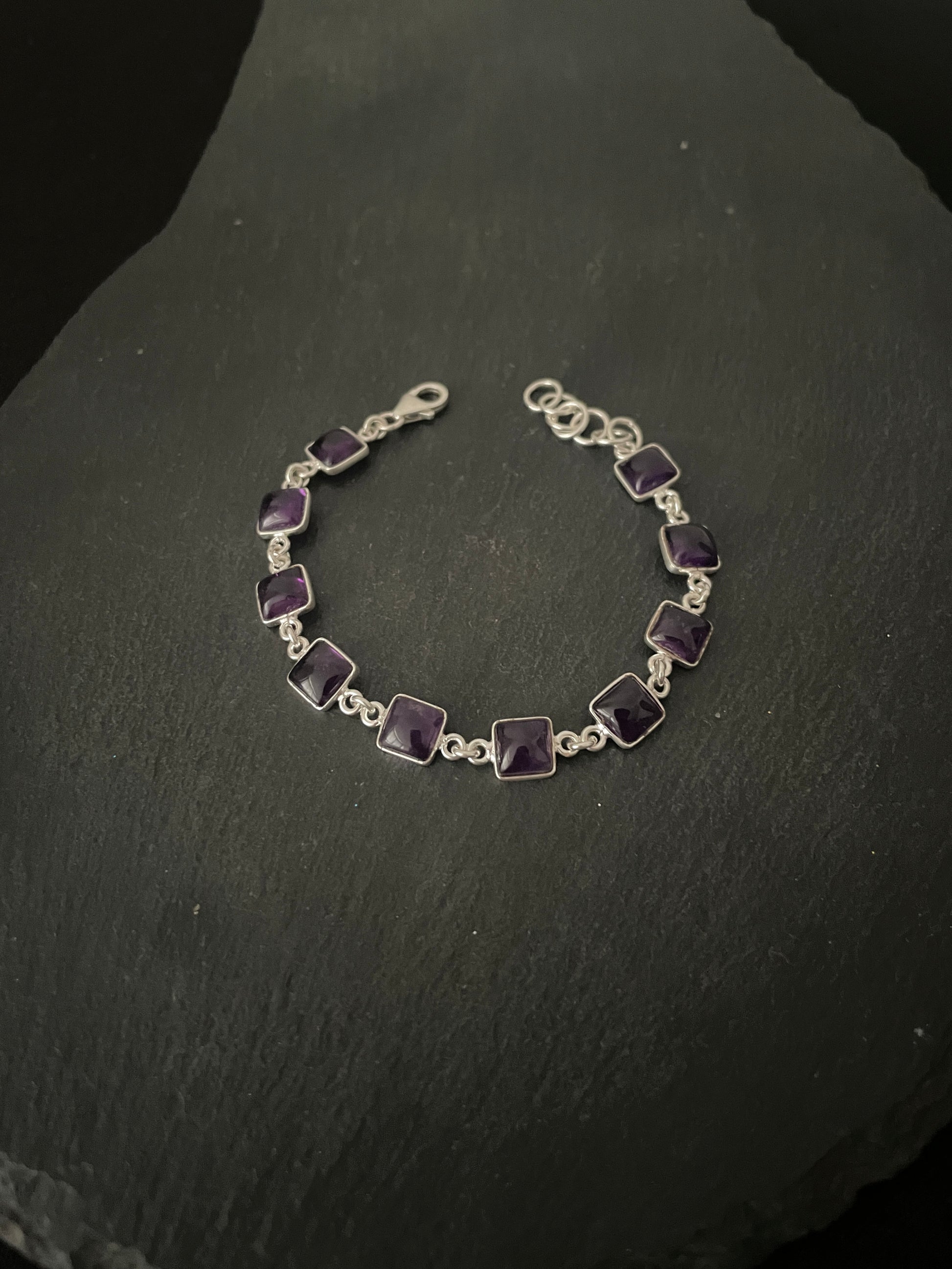 Square Amethyst Bracelet image 1