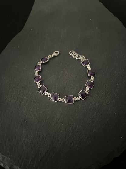 Square Amethyst Bracelet image 1