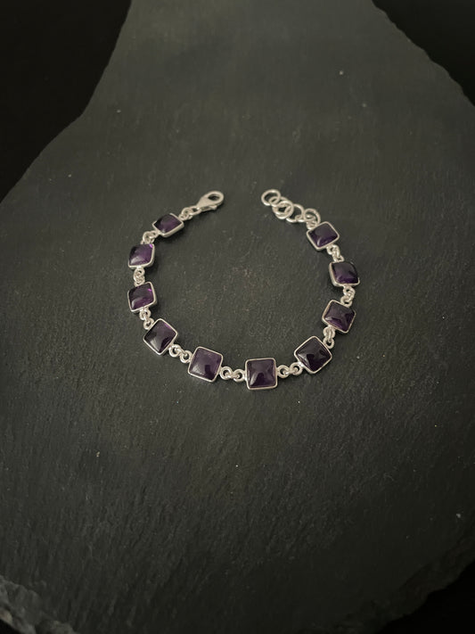 Square Amethyst Bracelet image 1