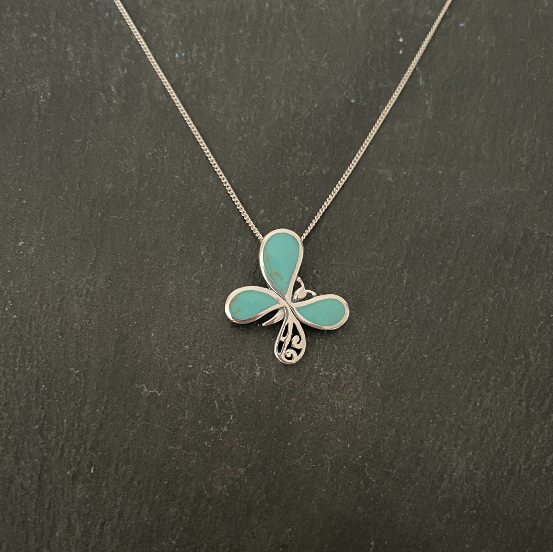 Turquoise Butterfly Pendant image 0