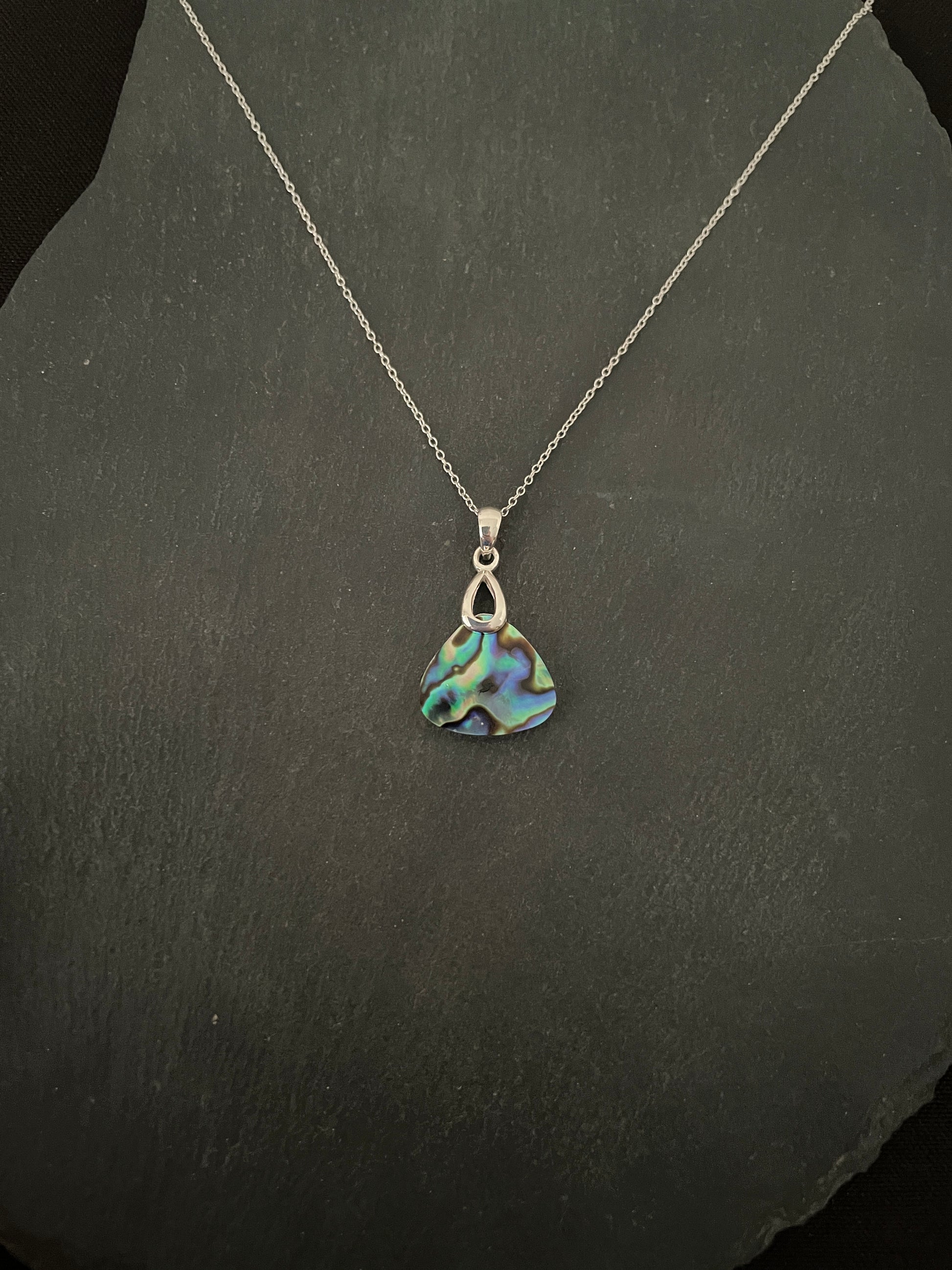 Paua Shell Triangle Pendant image 0