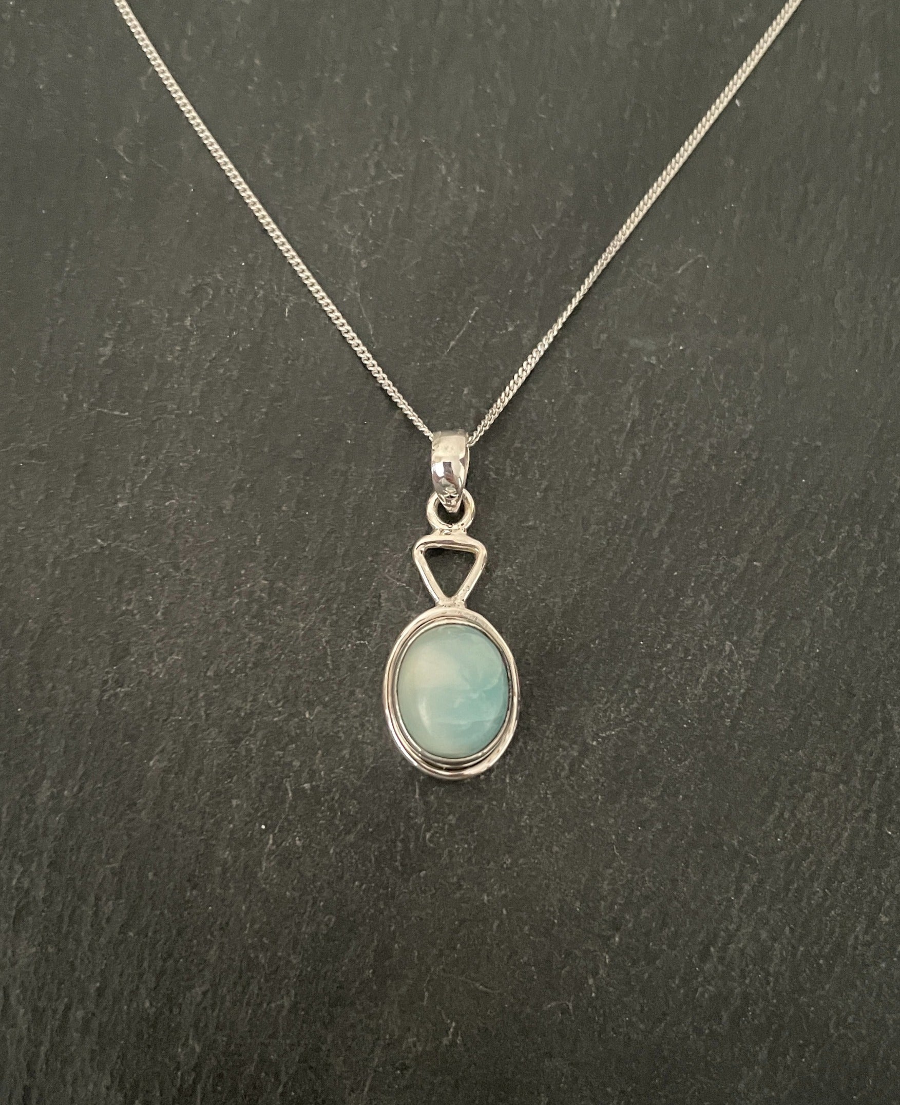 Larimar and Silver Pendant image 0