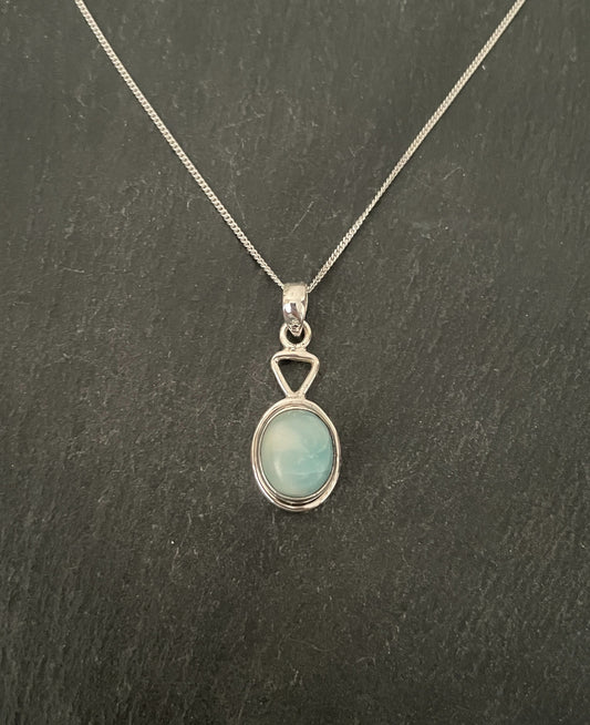 Larimar and Silver Pendant image 0