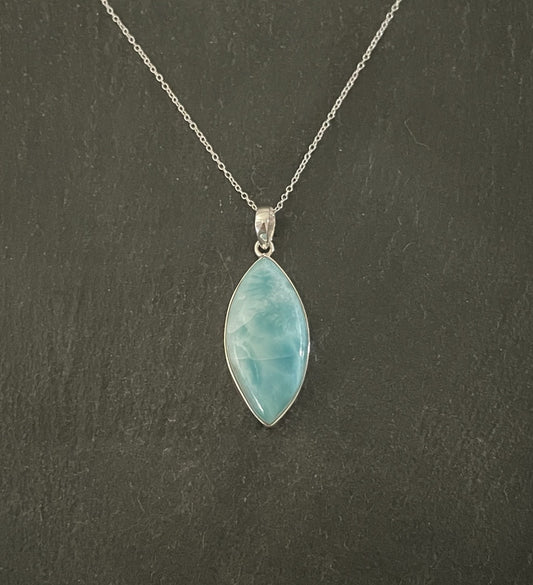 Larimar and Silver Pendant image 0