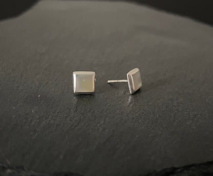 Mother of Pearl Square Stud Earrings image 1