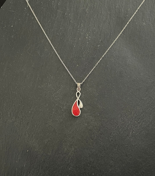 Coral Teardrop Pendant image 0