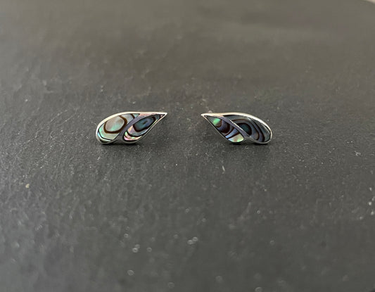 Teardrop Paua Shell Studs image 0