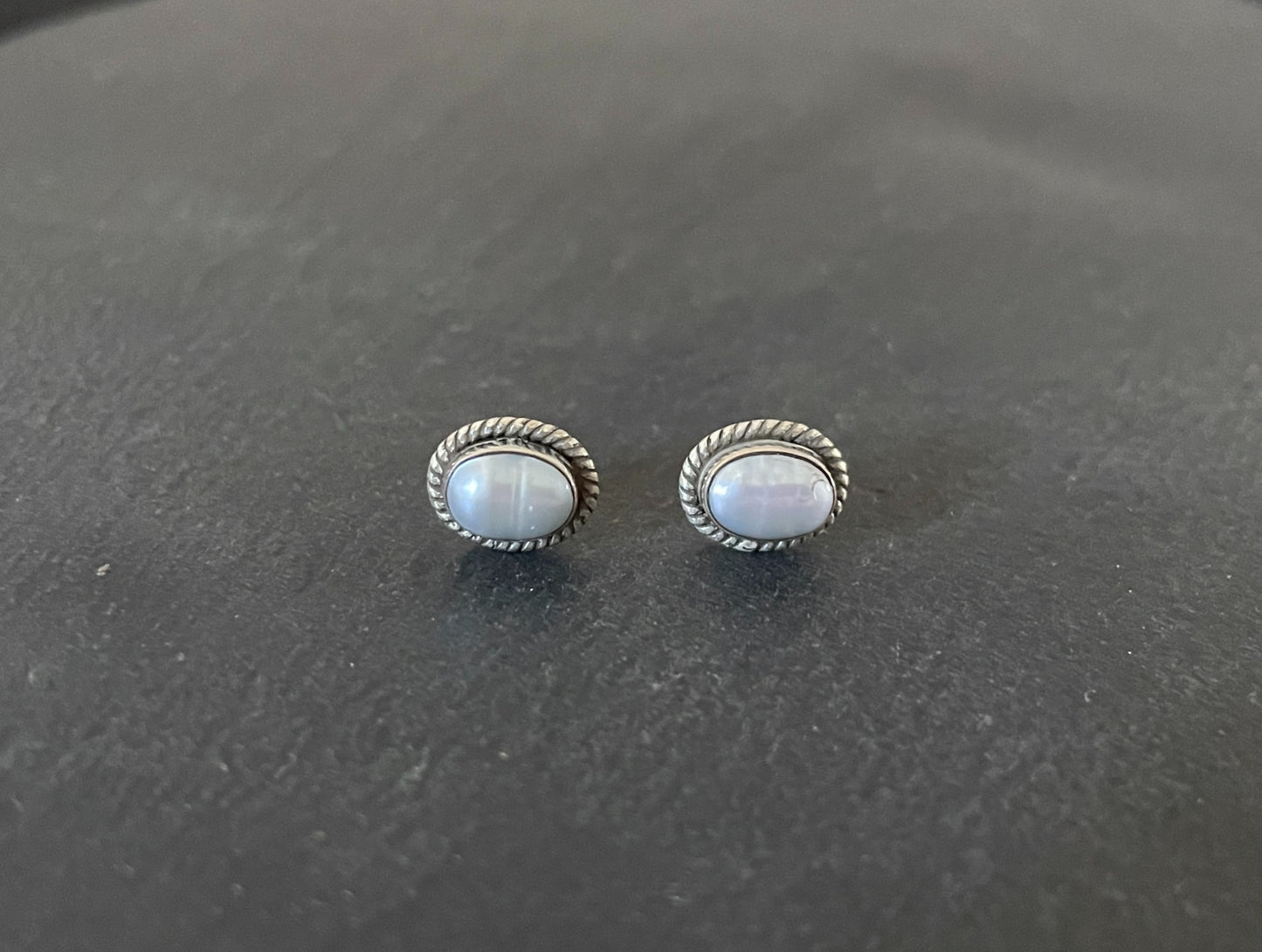 Oval Pearl Stud Earrings image 0