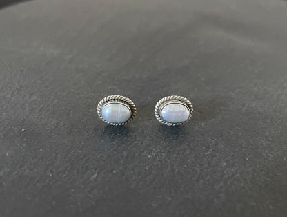 Oval Pearl Stud Earrings image 0