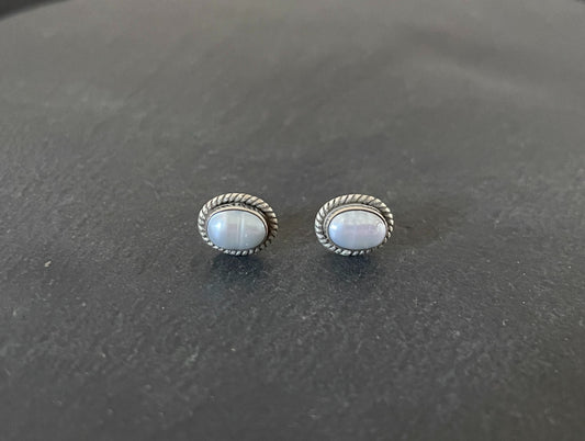 Oval Pearl Stud Earrings image 0