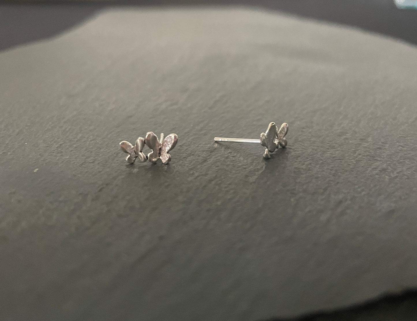 Silver Butterfly Studs image 1
