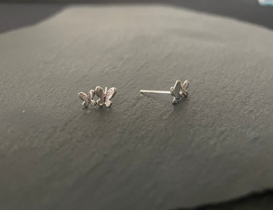 Silver Butterfly Studs image 1