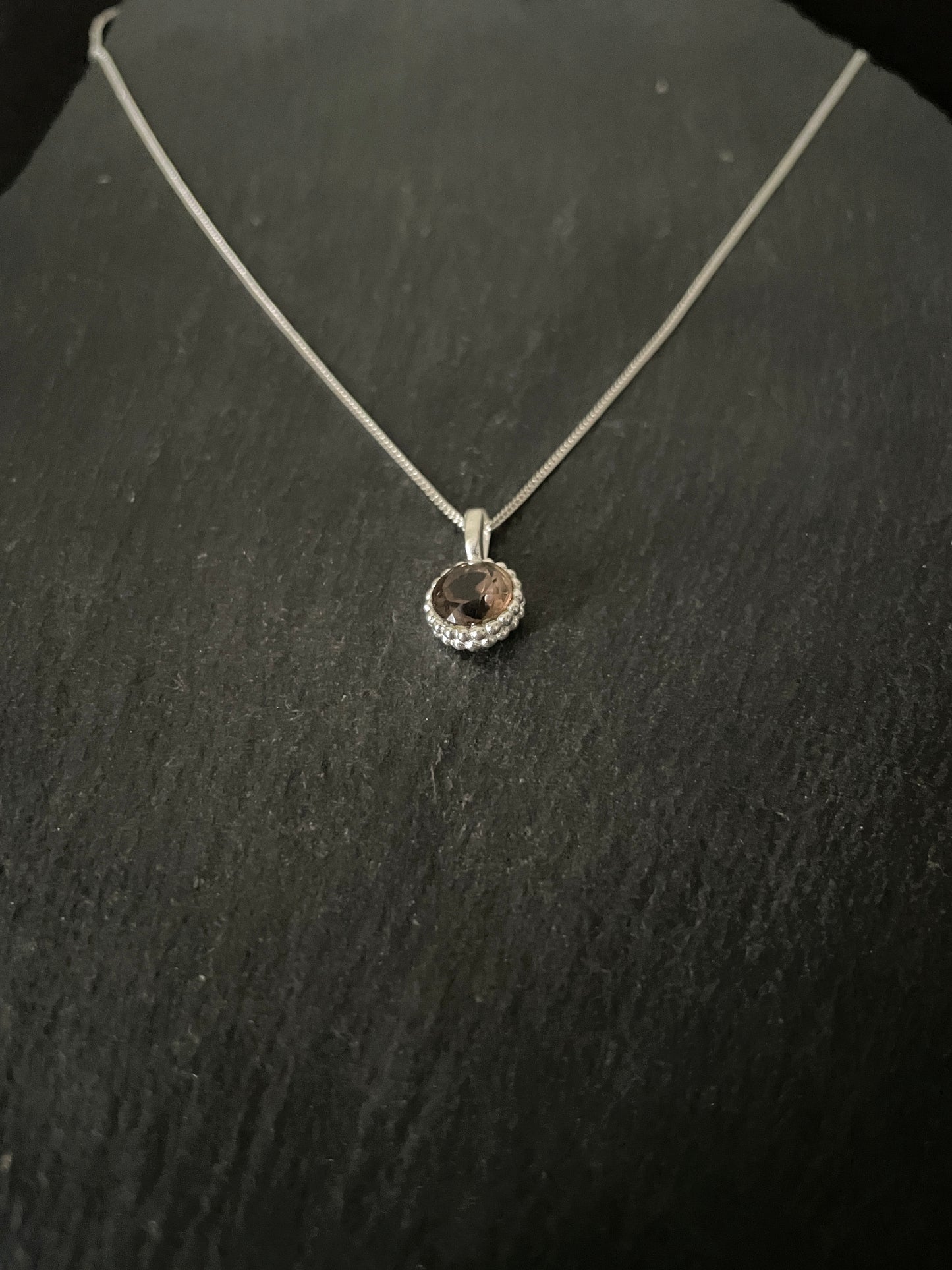 Round Smokey Quartz Pendant image 1