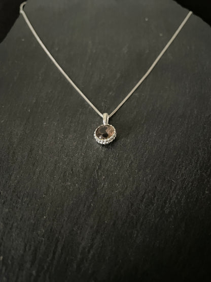 Round Smokey Quartz Pendant image 1