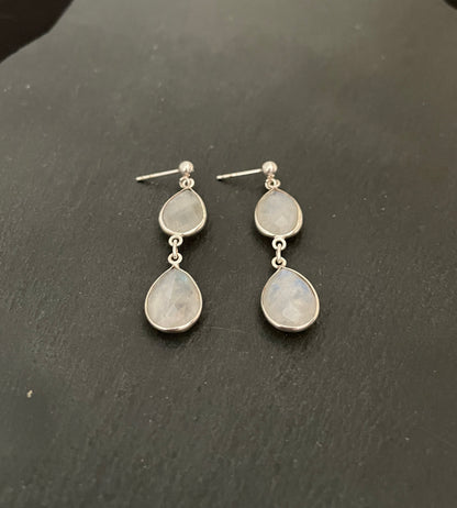 Teardrop Moonstone Earrings image 1