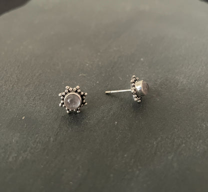 Rose Quartz and Silver Studs image 1
