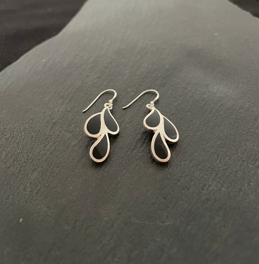 Black Onyx and Silver Earrings image 1