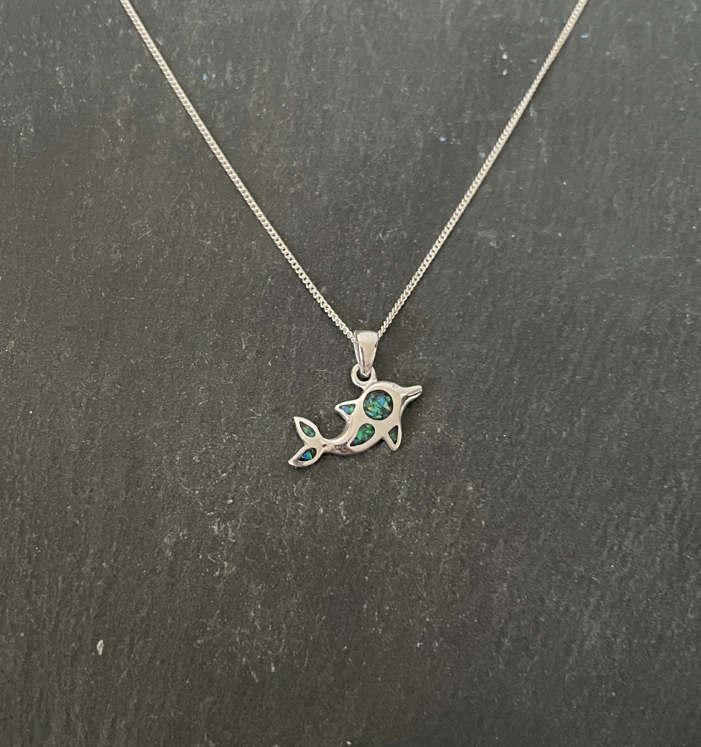 Synthetic Opal Dolphin Pendant image 0