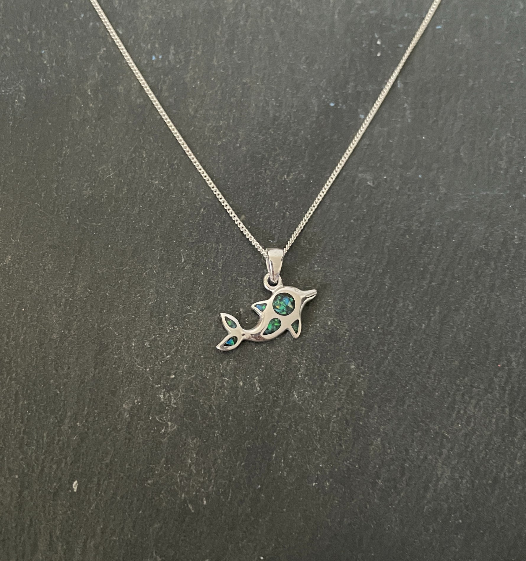 Synthetic Opal Dolphin Pendant image 0