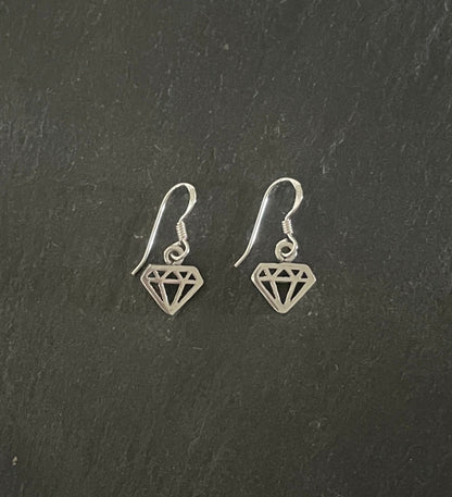 Silver Diamond Shaped Earrings image 0