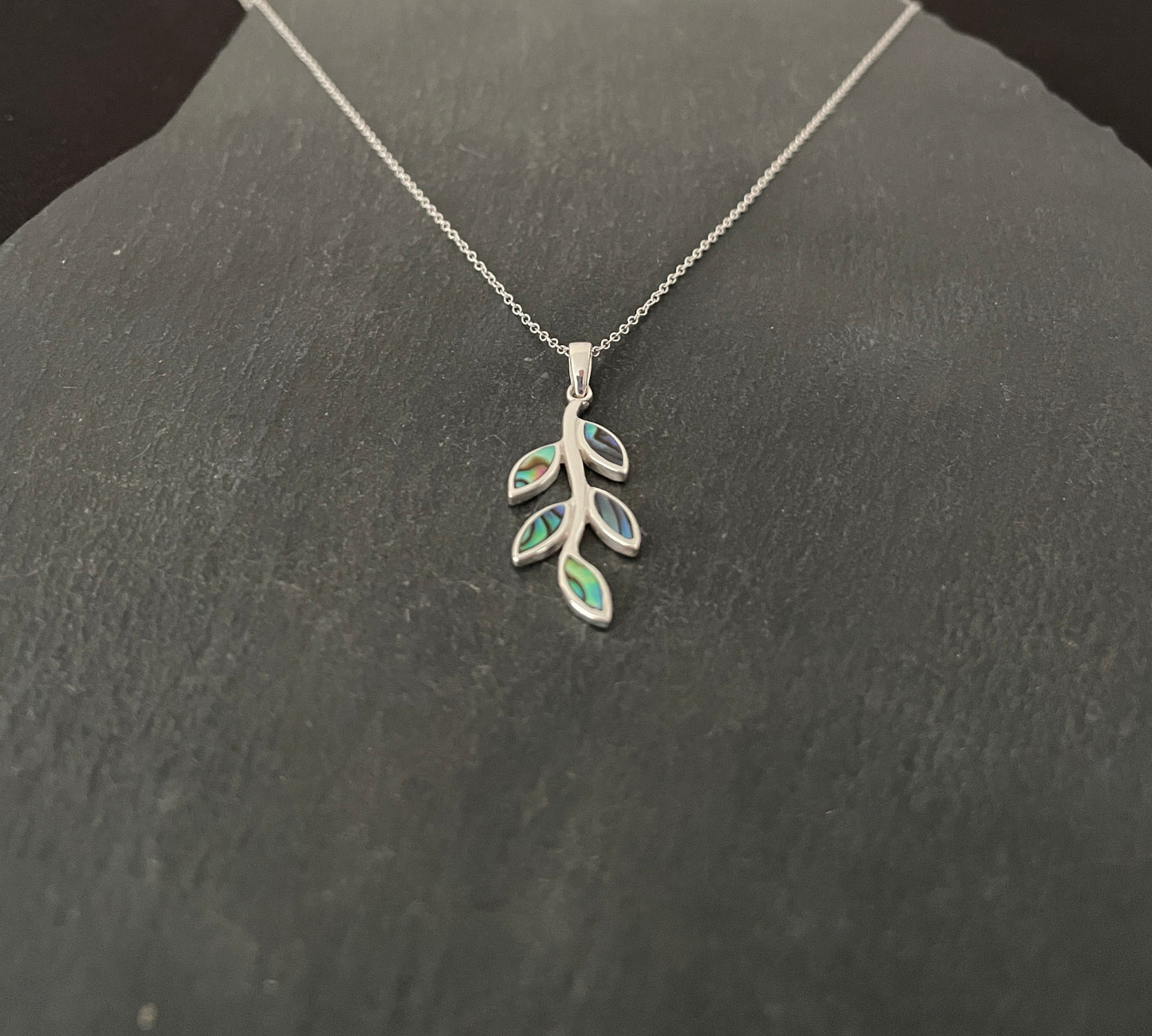 Paua Shell Leaf Pendant image 1