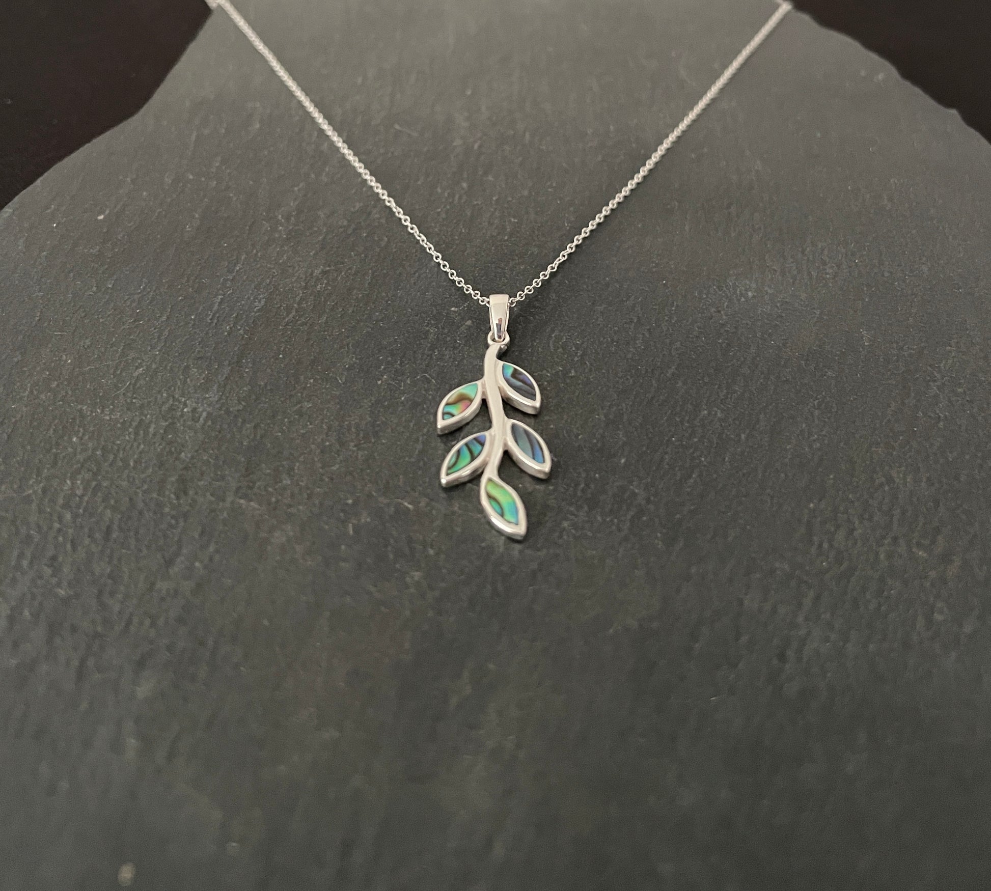 Paua Shell Leaf Pendant image 1