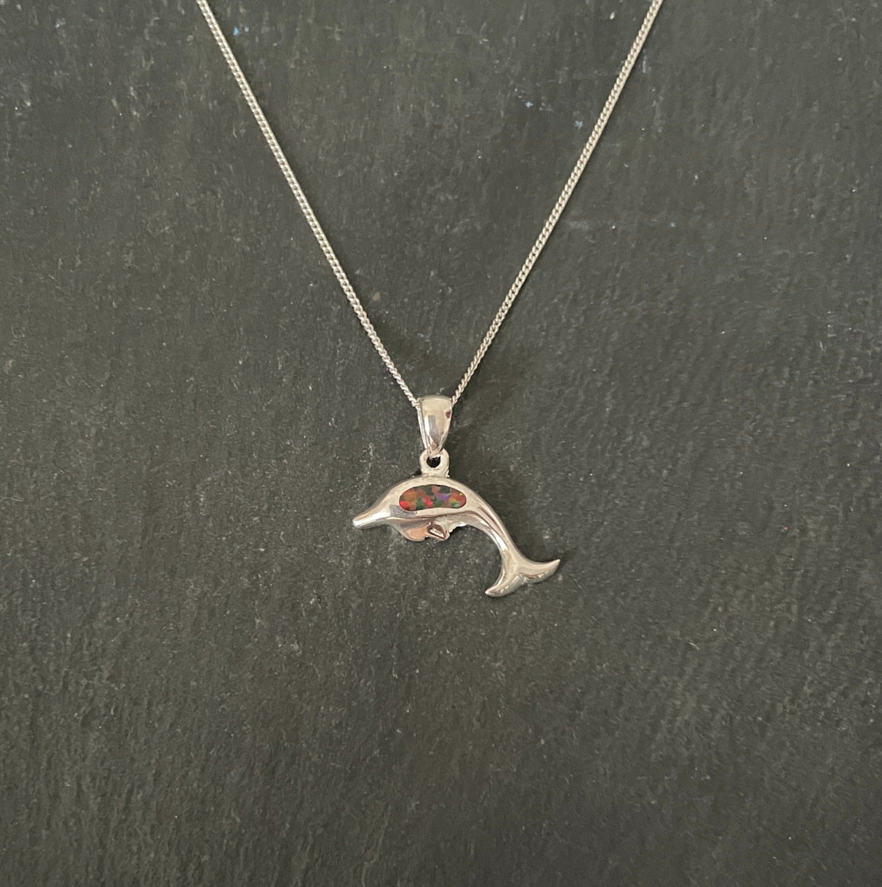Synthetic Opal Dolphin Pendant image 0
