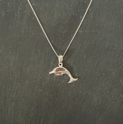 Synthetic Opal Dolphin Pendant image 0